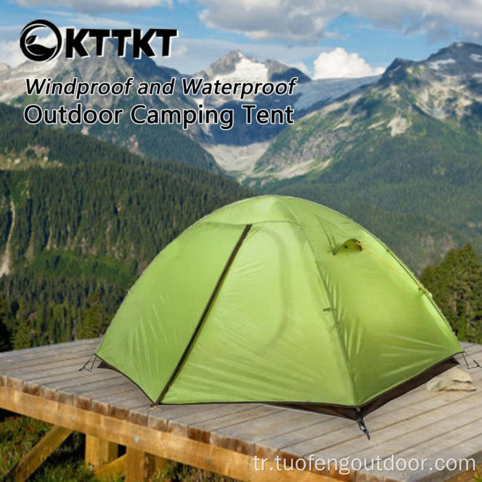 2.5kg yeşil dış mekan dağcılık trekking çift çadır